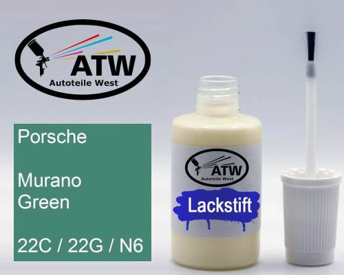 Porsche, Murano Green, 22C / 22G / N6: 20ml Lackstift, von ATW Autoteile West.
